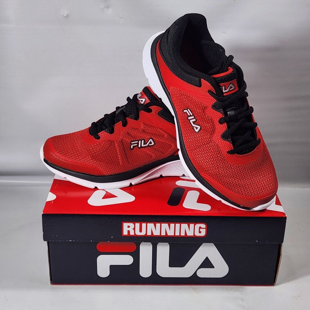 FILA Boys/Girls Kids Memory Core Callibration 21 Red Black Mesh Sneakers Size 6